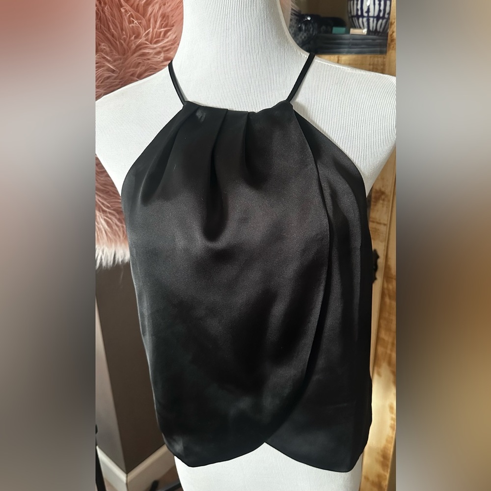 BLACK PARTY BLOUSE SIZE LARGE. Crossbody bag not included